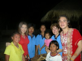 Singers Pamela and David with staff at Faasai Resort