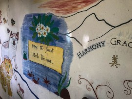 One of the murals at the resort
