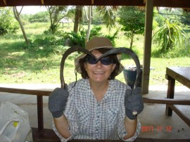 Bronwen - ready for the rice harvest